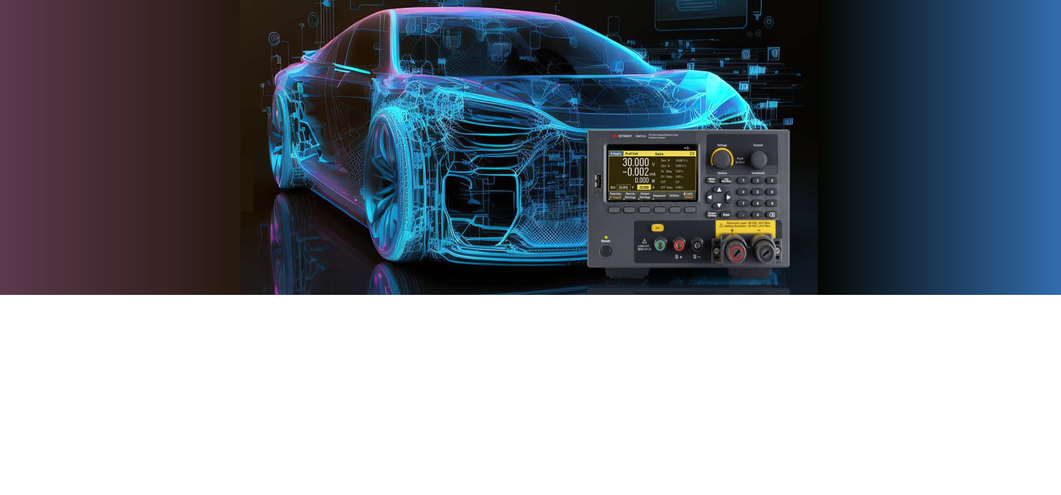 Nové funkcie pre testovanie automobilovej elektroniky pomocou zdrojov Keysight E36150